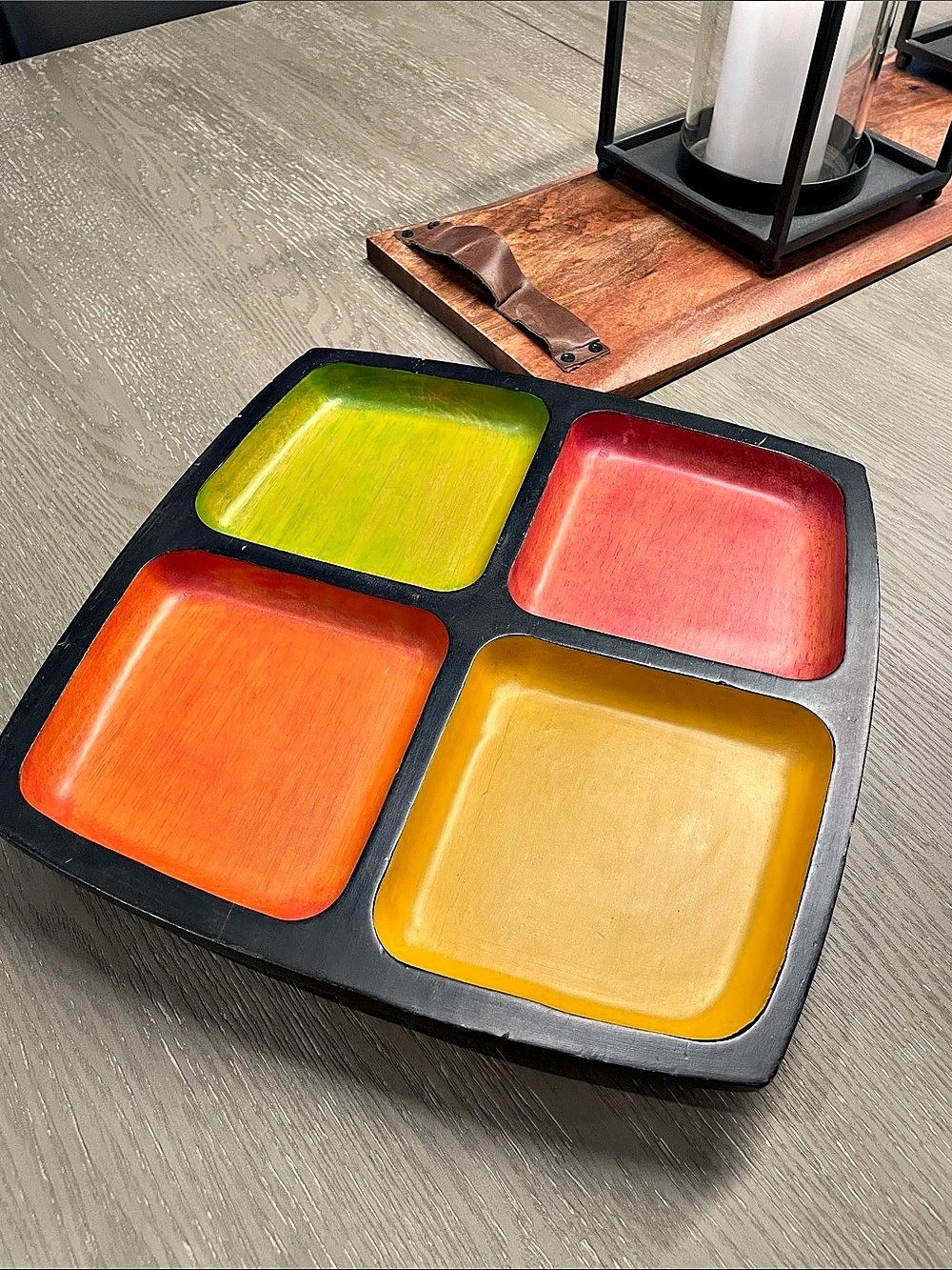 Monkey Pod 4-Compartment Serving Tray